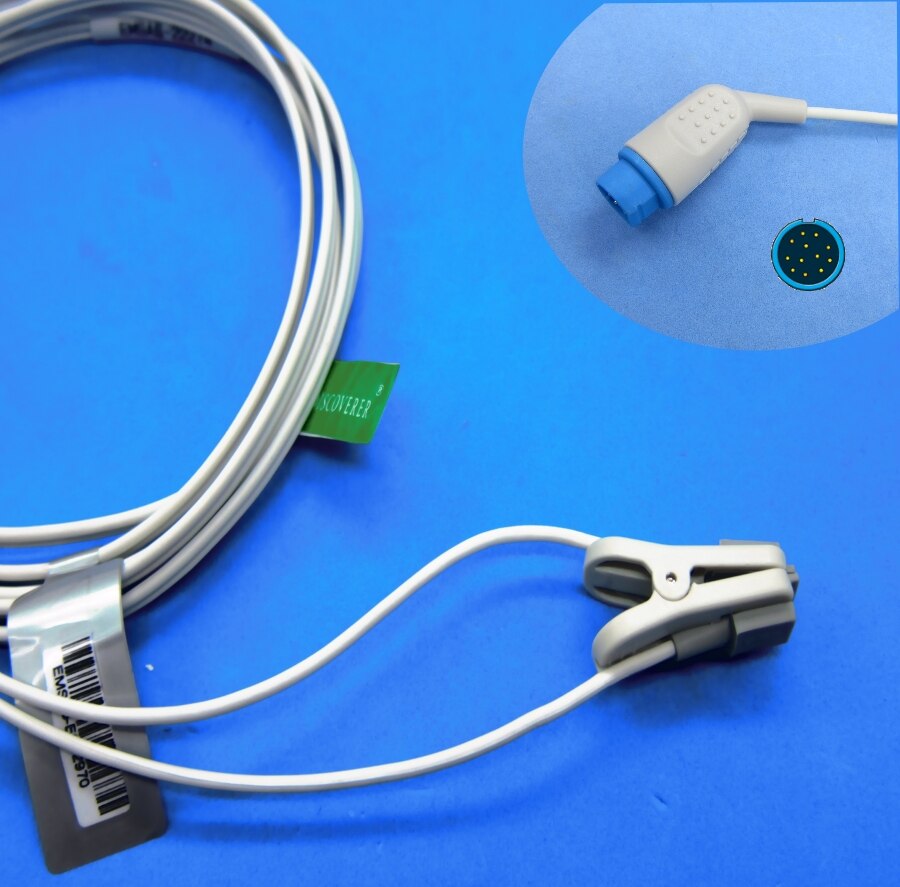 Lange Kabel Awt Volwassen Vinger Clip Spo2 Sensor Voor Mindray PM5000 PM6000 Patiënt Monitor: child ear clip