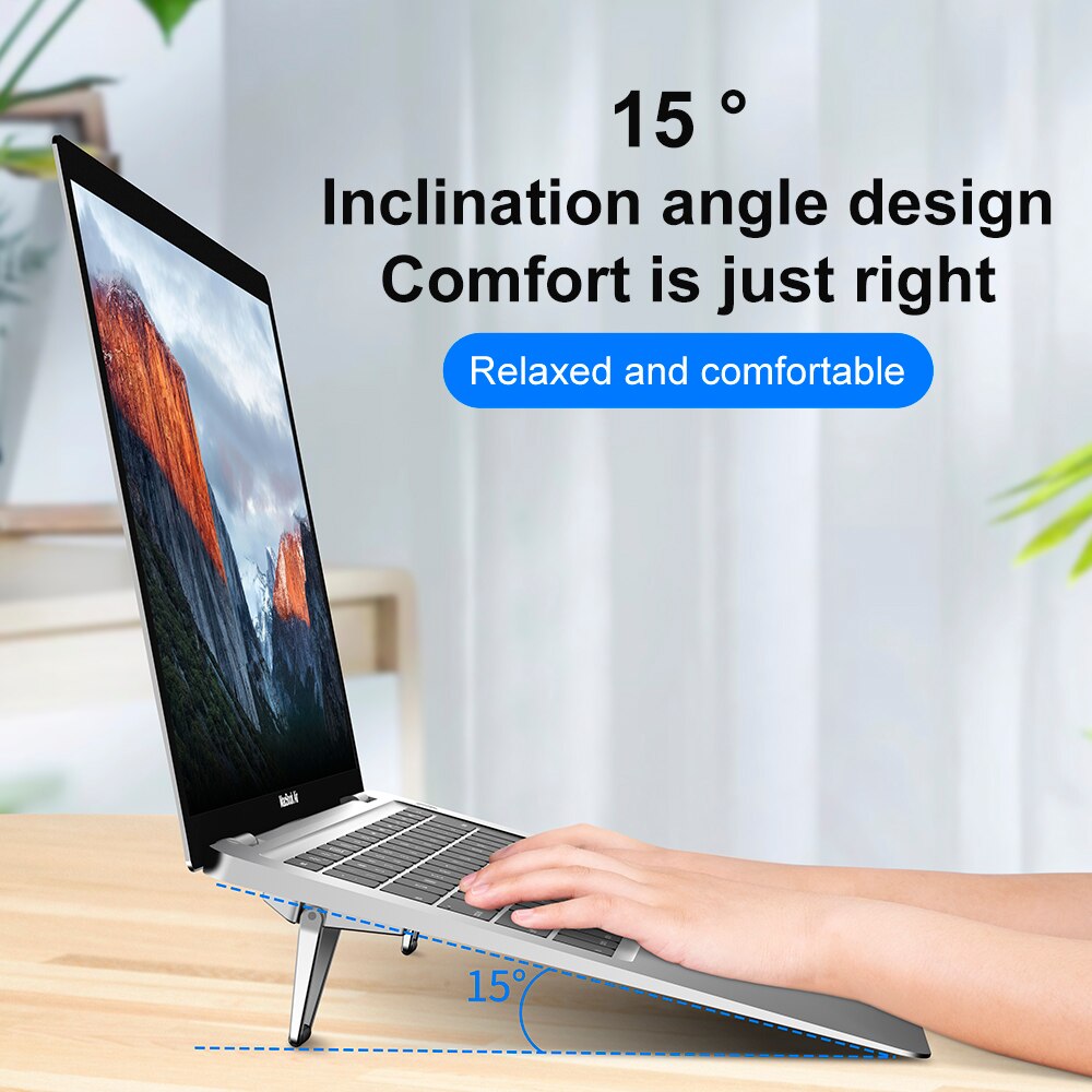 Portable Laptop Stand Aluminum Cooling Pad For MacBook Pro Mini Foldable Laptop Holder Support Notebook Stand Riser Accessories