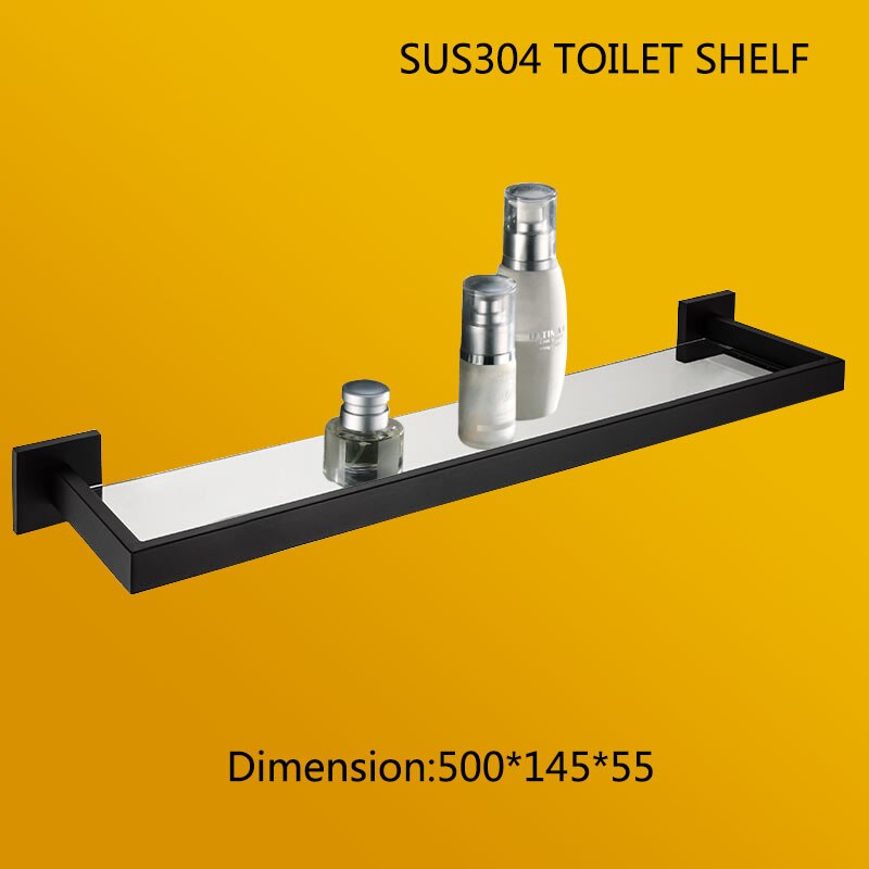 Black Matte Bathroom Accessories Tissue Paper Holder Towel Rail Rack Toilet Brush Holder Toothbrush Holder Toilet Brush Holder