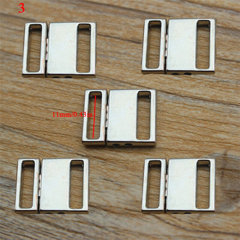 5 stk diy legering bh justering spænde clip badetøj bikini front lukning bh spænde metal sølv bh tilbehør