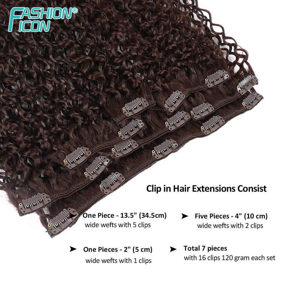 Syntetyczny klip w przedłużeniu perwersyjne kręstożek 24 Cal 140G 7 treski sztuczne włosy na spinki robić włosów darmowa wysyłka przez ikonę mody