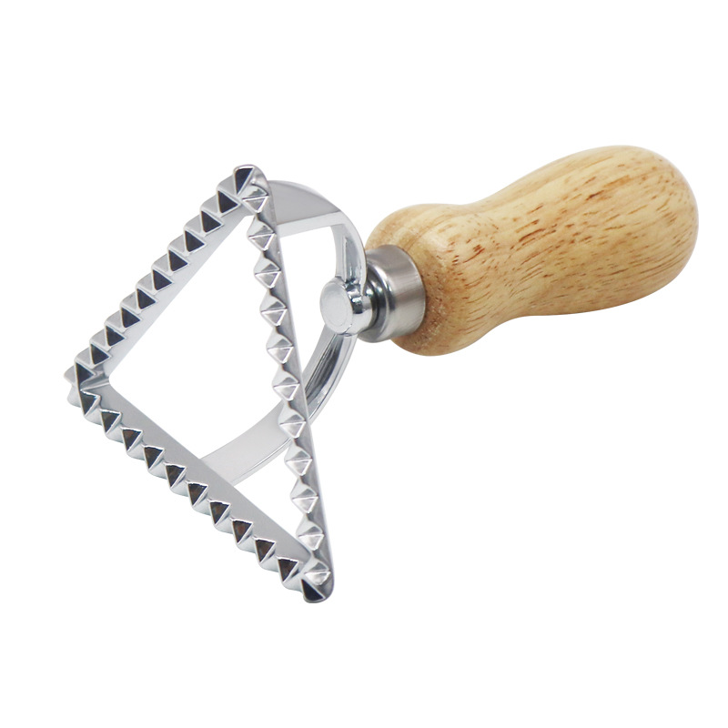 1pcs Bakken Cookie Cutter Biscuit Maker Mold Pizza Snijwiel Gereedschap Mallen Aluminium Ravioli Pasta Gereedschap Vierkante Snijders: Donker Kaki
