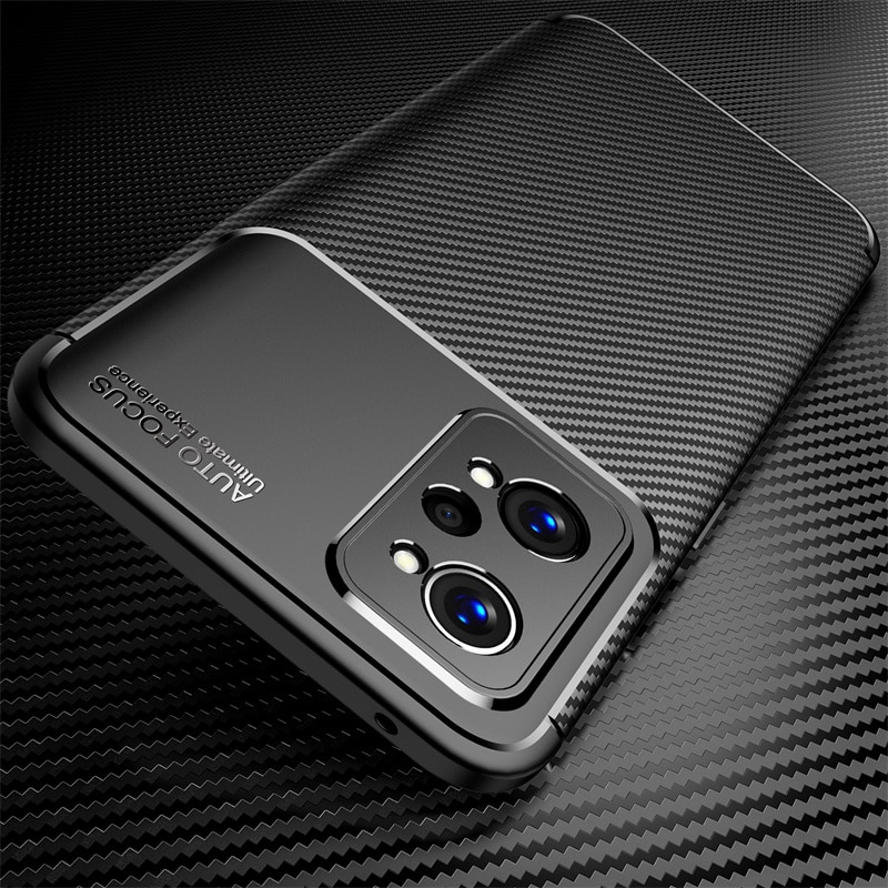 Voor Realme Gt Neo2 Case Carbon Fiber Patroon Shockproof Bumper Armor Terug Soft Tpu Cover Realmi Gt Neo 2 5G Beschermen Funda 6.62''