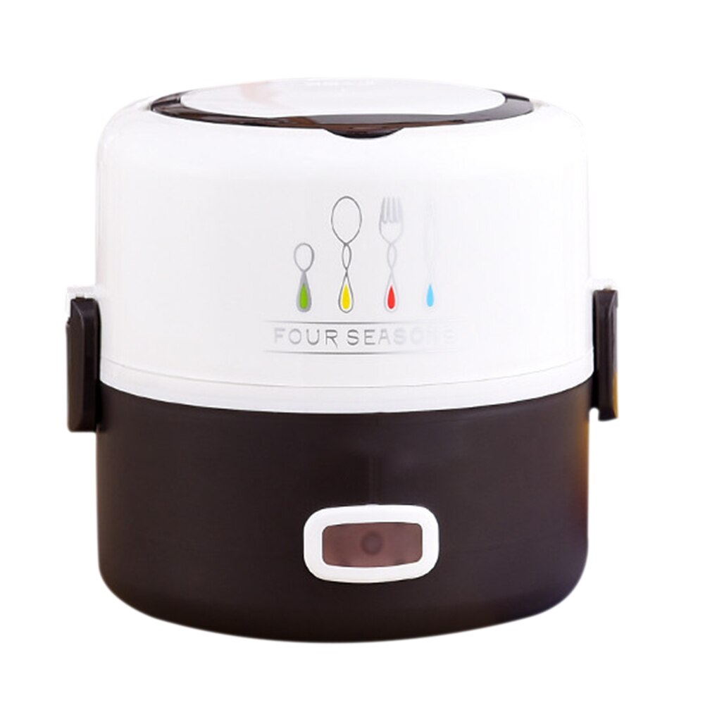 Alloet elvärme matlåda förvaringsbehållare resemat varm värmare termisk för hushållskök hjälper inredning: Dubbelt lager-brun