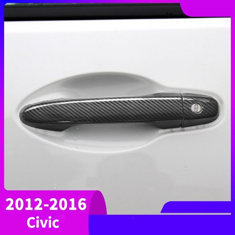 Honda civic kromi hiilikuitu auton ovenkahvat verhoilun muotoilutarvikkeet