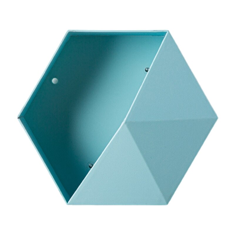 Hexagon Wall Shelves Storage Box Honeycomb Geometric Holders Living Room Bedroom Bathroom Dormitories Decorations Simplicity: Blue