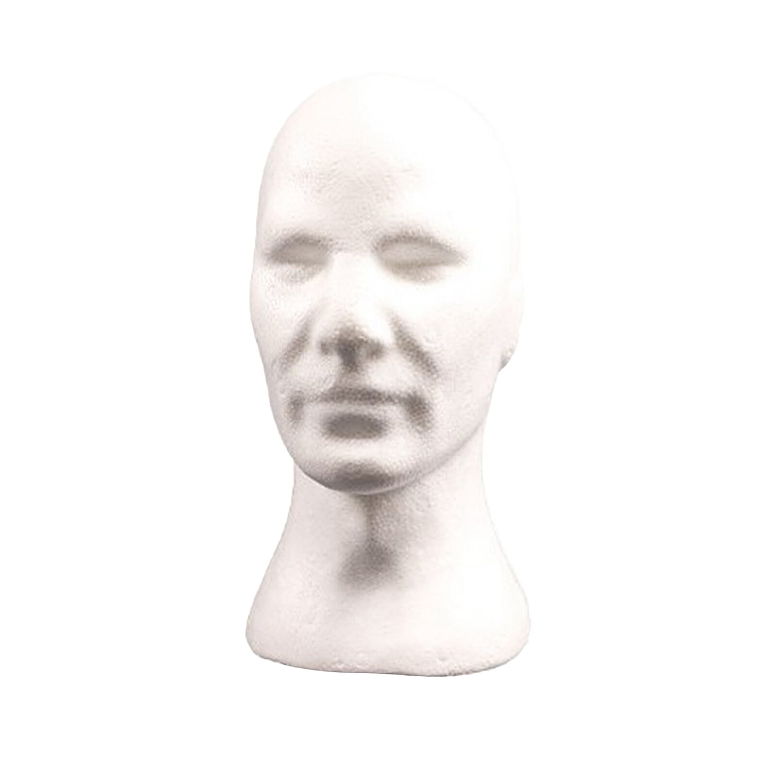 Styrofoam Foam Male Wigs Display Mannequin Head Stand Model Hat Sunglasses Headphones VR Headsets Mount （12.6"）
