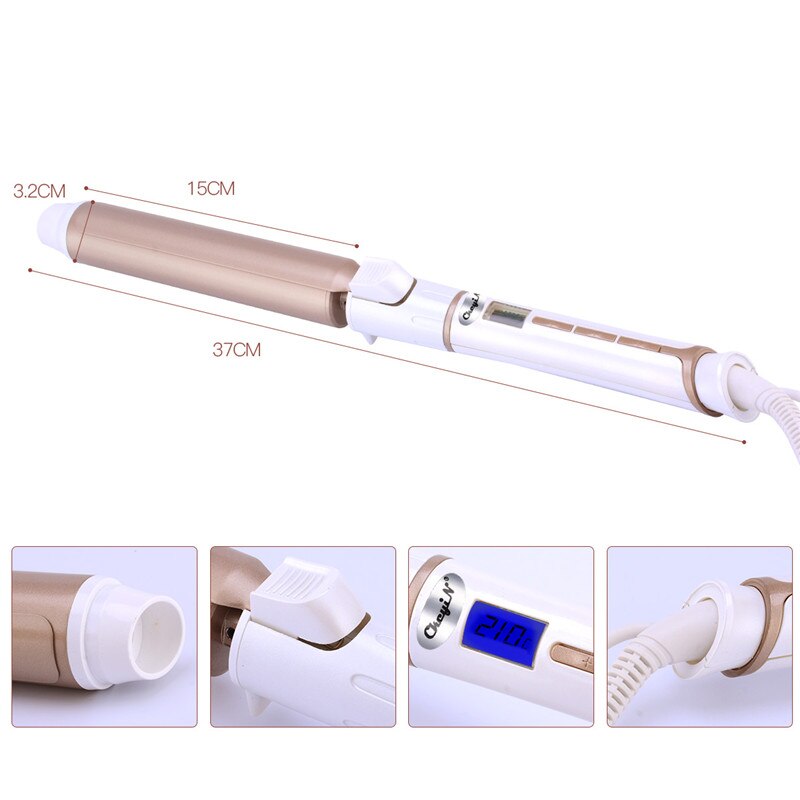 Pinzas para rizar el cabello, 32MM, cono rizador eléctrico de pelo LED, Control Digital de temperatura, utensilios de peluquería de cerámica
