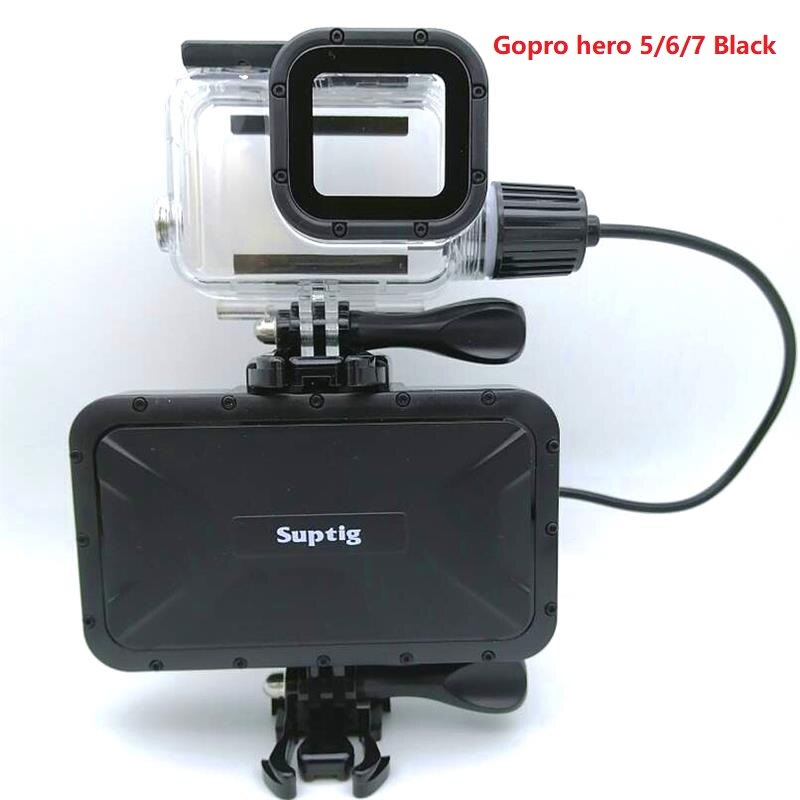 Suptig – chargeur de batterie 7800mAh, boîtier étanche pour caméra GoPro Hero 10/9/8/7/5/4/3 +/3 Action: Gopro 567 Black set