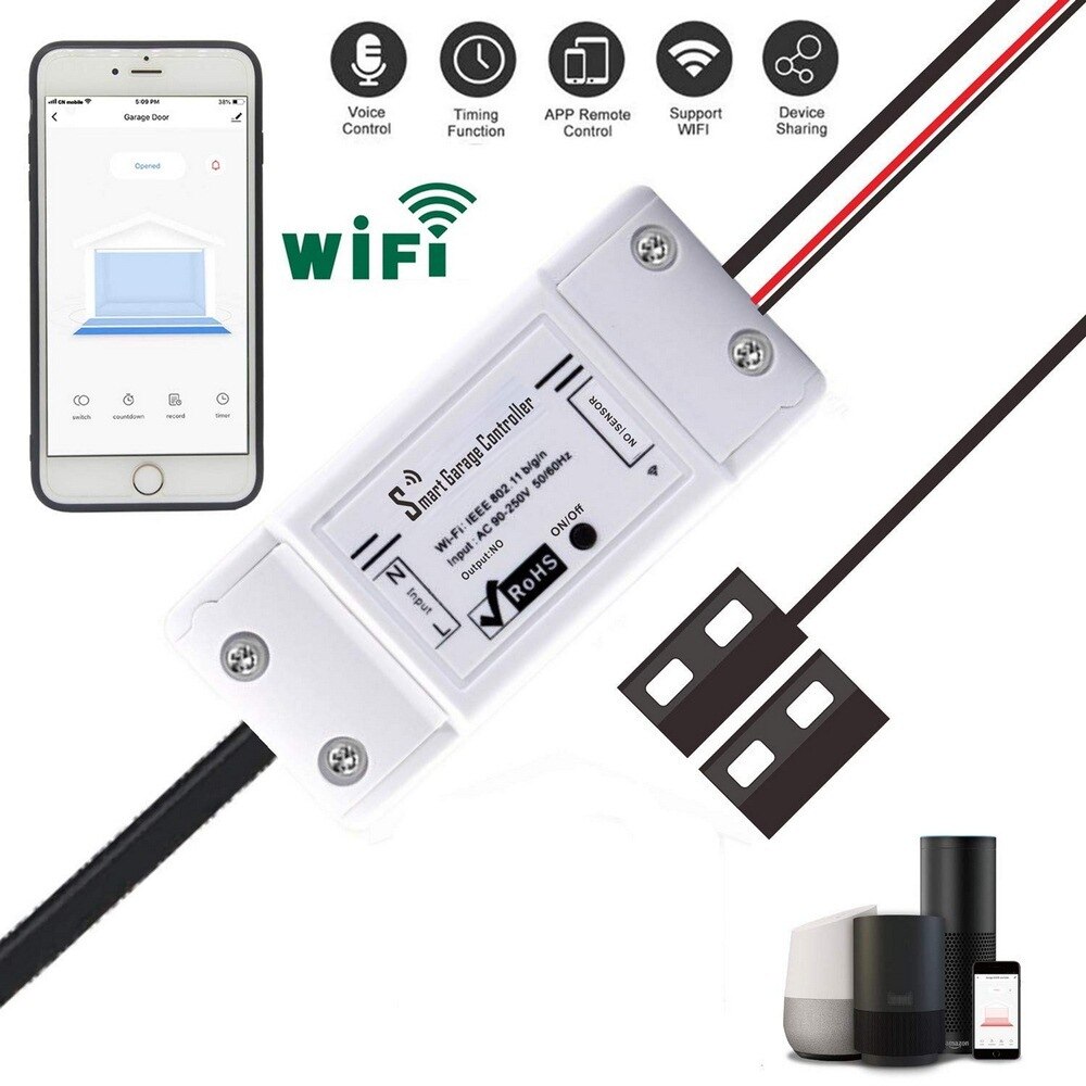 Wifi smart trådløs universal garageportåbner alarm sensor med hjem og smart liv kan app styre dp -wp003 tyverisikring