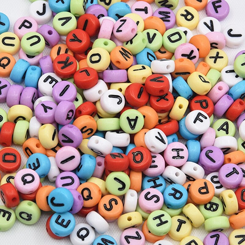 Mixed Letter Acrylic Beads Alphabet Loose Spacer Beads Jewelry Making Handmade Diy Bracelet Necklace Arts and Crafts for Kids: 100 pieces2