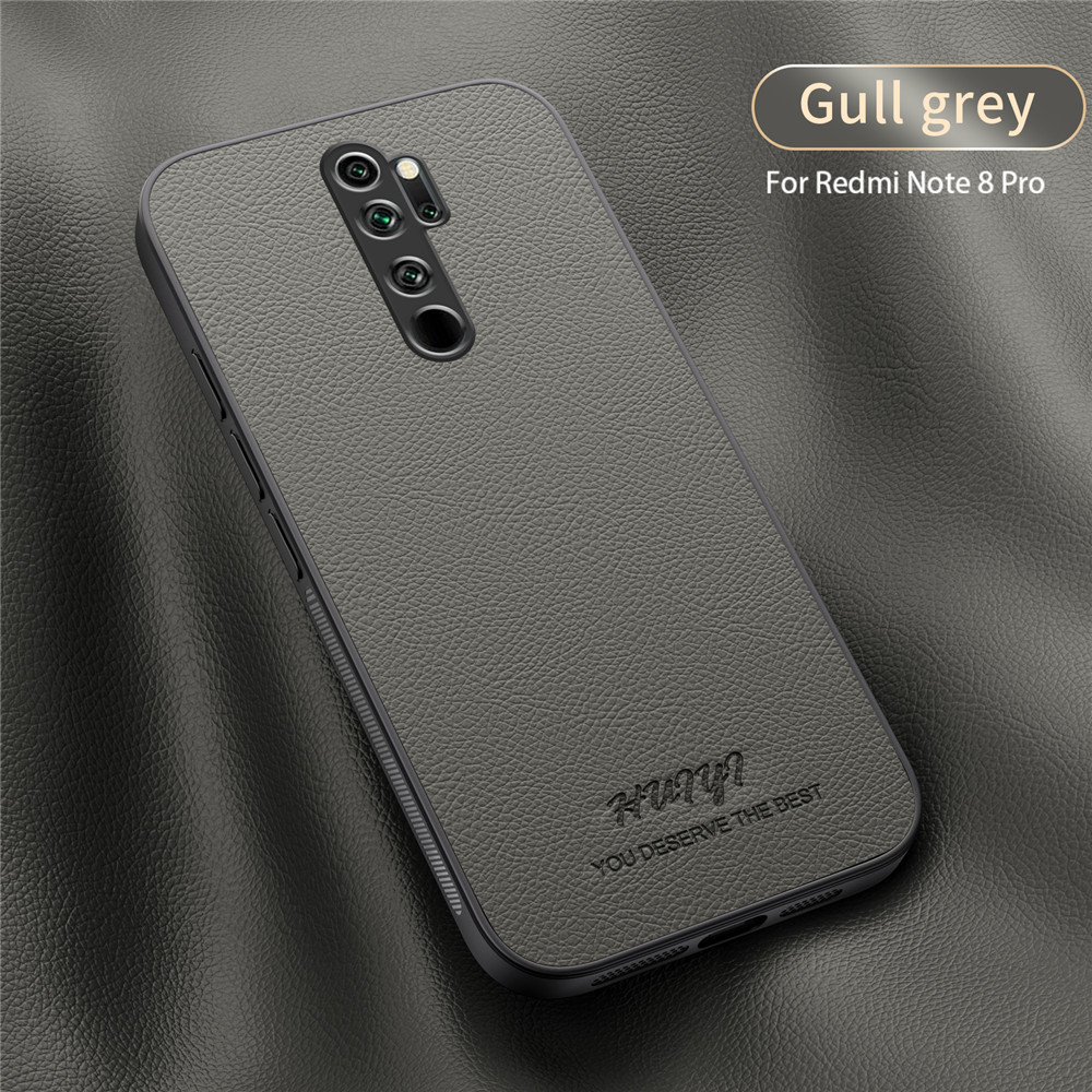 Couverture magnétique à cadre souple en cuir d'affaires de luxe pour Xiaomi Redmi Note 8 Pro Note8 Pro coques de téléphone Capa: GRIS