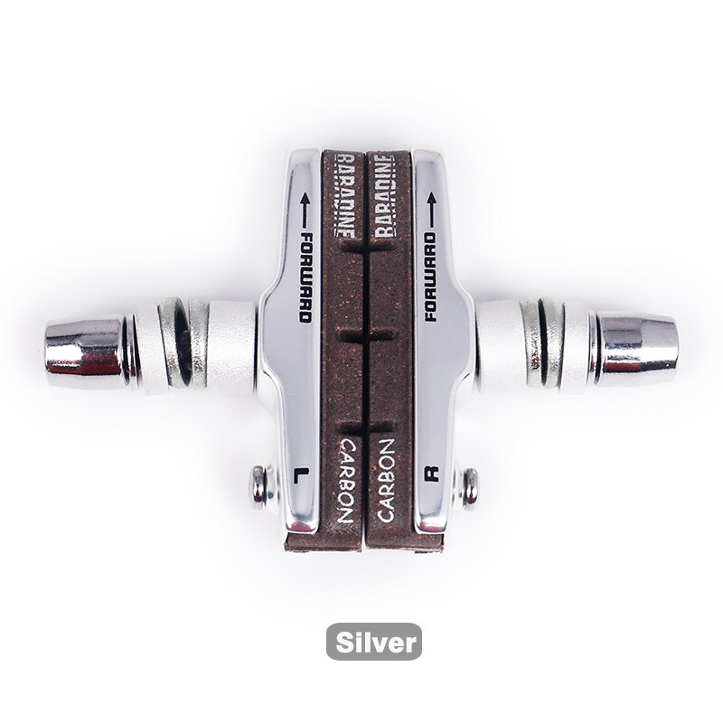 Baradine 1 Pair Bike Brake Cork Pads for Carbon Rims Bicycles Linear Pull Brakes MTB Road Carbon Wheelset Threaded Braking Set: Silver