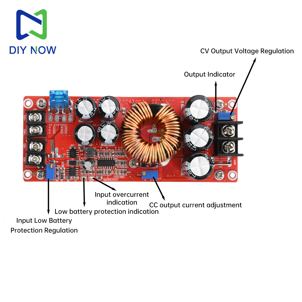 1800W 40A Boost Power Module 1200W 20A DC-DC Boost Converter 10-60V to 12-90V Adjustable Voltage Converter
