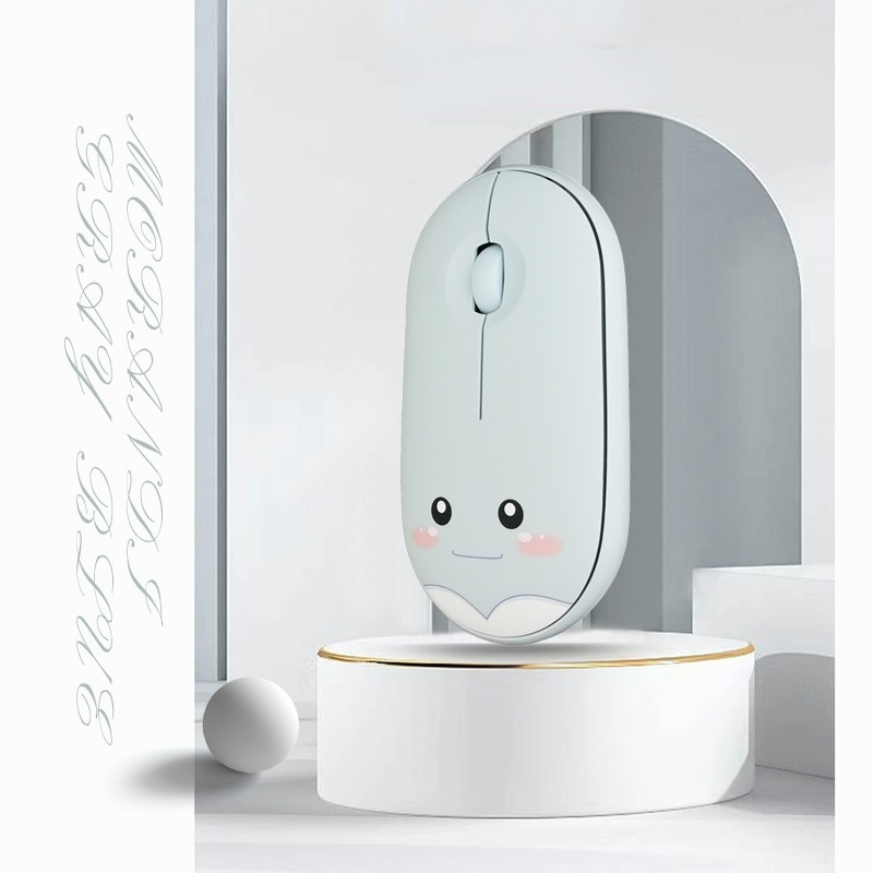 M106 wireless mouse cute cartoon mute 1200DPI Bluetooth wireless mouse USB charging 2.4G mouse suitable for office laptop