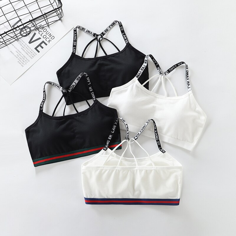 4 Pcs/Lot Girls Bras Cotton Adolescente Girl Underwear Children Training Bra Soft Chest Padded Tops Brassiere For Girls 8-16Y: 1-20GNS011