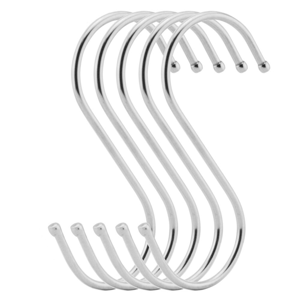 S Shaped Hooks Extra Large Hanging Hook 4.7 Inches For Kitchen Silver Multiple Use: Default Title