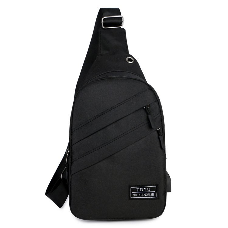 tout Style hommes femmes Nylon bandoulière épaule poitrine Cycle sac à bandoulière quotidien voyage sac à dos: Black