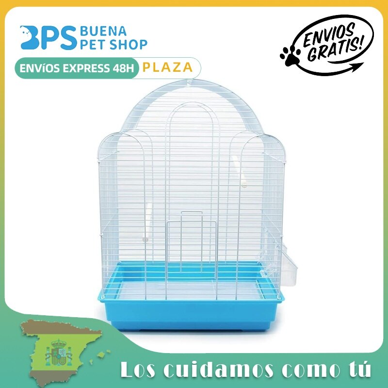 BPS Jaula Loro Metal para Pájaros Jaula Grande con Comedero Bebedero Saltador Cubeta Color envia al Azar 42 x 30.5 x 57 cm