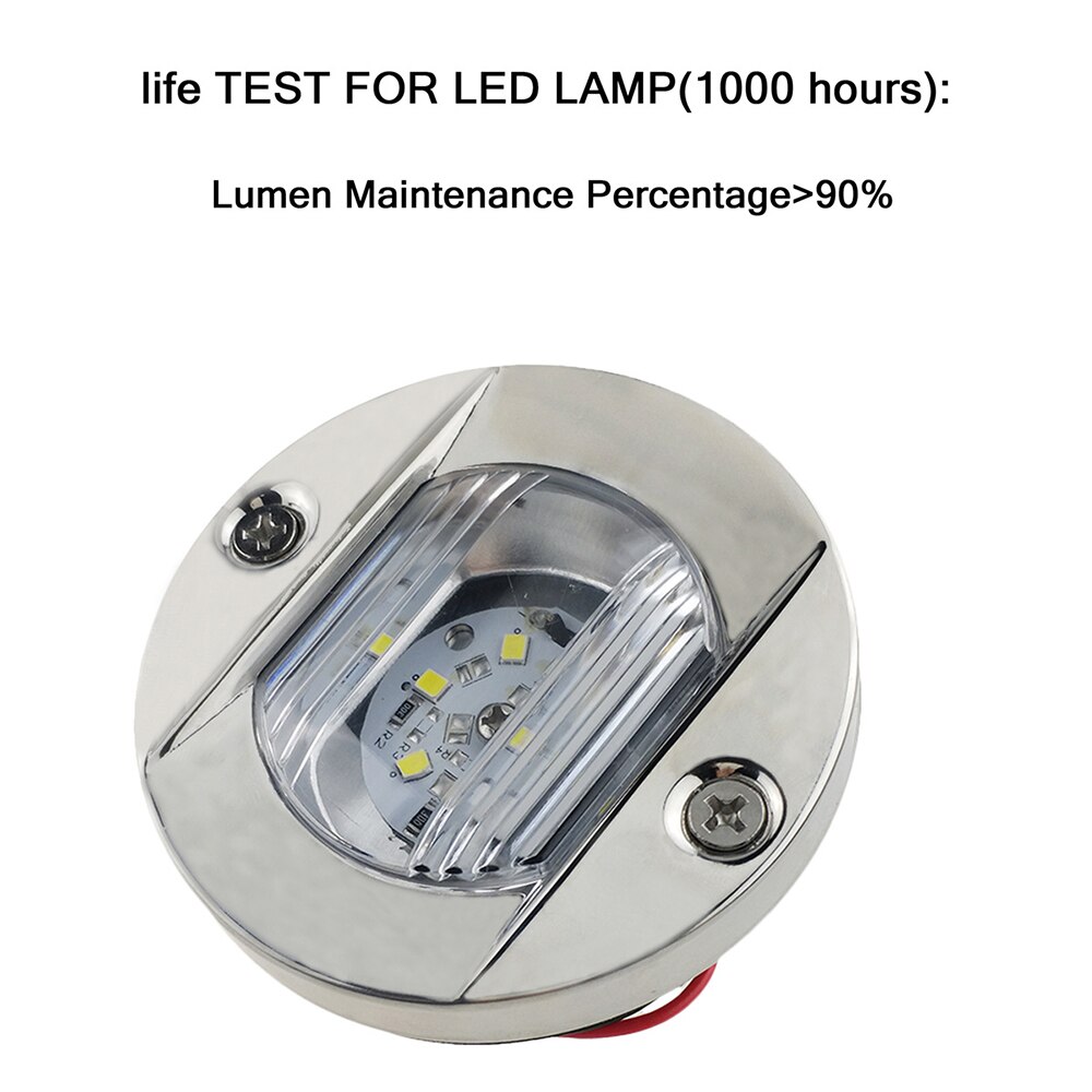DC 12 V bateau marin tableau arrière LED feu arrière rond en acier inoxydable blanc froid feu arrière LED Yacht accessoires blanc froid