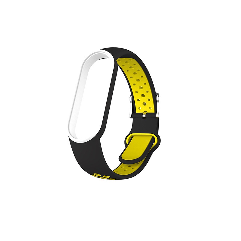 Para Xiaomi Mi Band 7/6/5/4/3 Correa de doble Color pulsera de silicona reemplazo para Xiaomi Band 4 MiBand 5 6 correas: 20 / YELLOW
