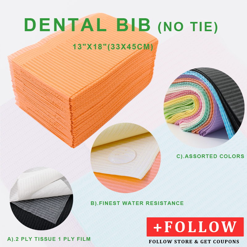 Babero Dental, servilleta de dentista, delantal impermeable desechable, almohadillas limpias para tatuajes de belleza, hojas de odontología, cubierta protectora, 50 unidades