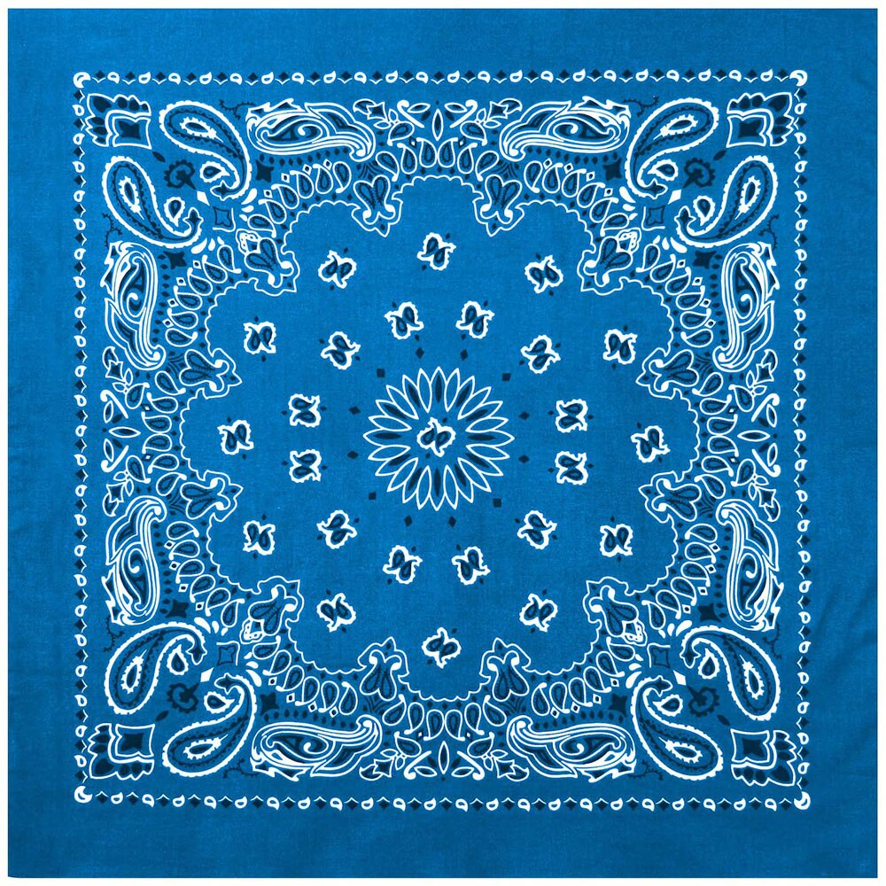 Bandanas 22 Zoll 100% Baumwolle Bandana Neuheit Doppelseitig Drucken Paisley Cowboy Bandana Party Favor Schal Stirnband Taschentücher: Bandana-001 Blau