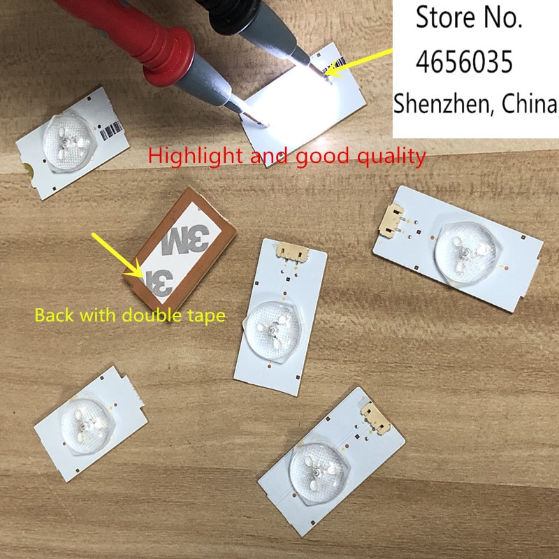 50PCS/Lot 100% Highlight and good 3V SMD Lamp Beads with Optical Lens Fliter for 32-65 inch LED TV Repair