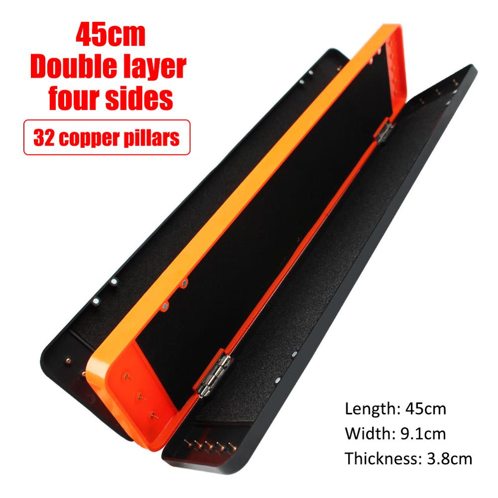 Multifunctionele Lange Vislijn Organiseren Doos Karpervissen Rigs Visgerei Hair Rig Opbergdoos Stijf Voor Vislijn rigs Houder: Double layer 45cm