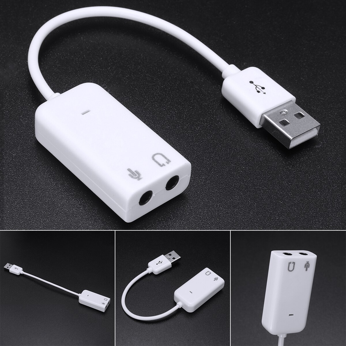 Audio Adapter Sound Adapter Externe Virtual Usb Geluidskaart 7.1 Kanalen 3D Stereo Audio Adapter Converter Connector