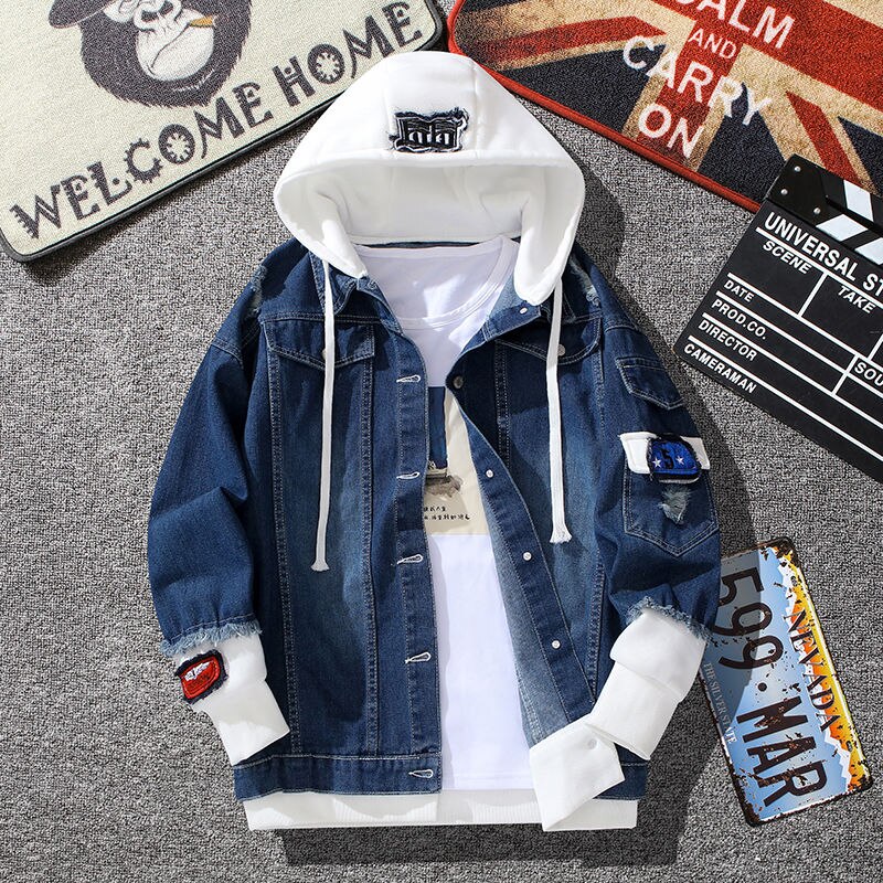 Spring Autumn Hooded Denim Jacket Women Hip Hop Jeans Coat Female Jean Jacket Casual Bomber Streetwea Jacket Outerwear