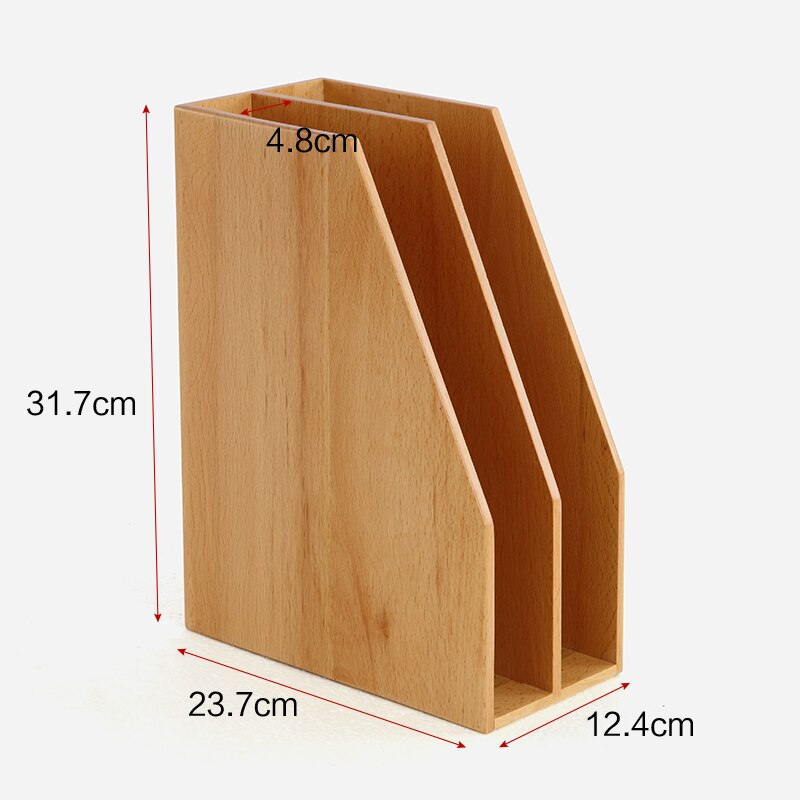 Solid wood office paper A4 file shelf wooden desktop storage file box office data storage bracket