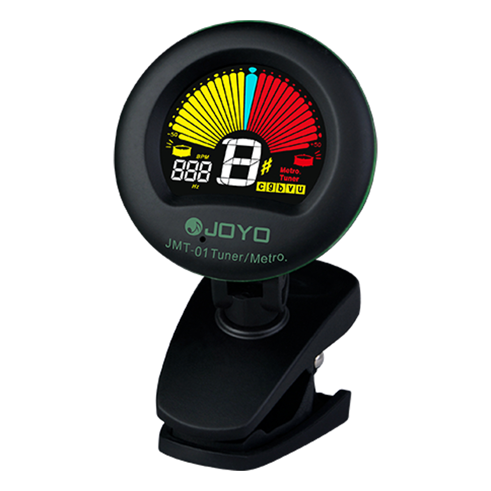 JOYO JMT-01 Afinador de guitarra Pantalla LCD Afinador electrónico con clip Afinador de metrónomo digital sensible para guitarra cromática/bajo/ukelele
