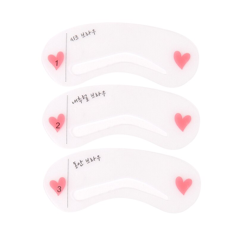 3/6Pcs Herbruikbare Wenkbrauw Stencils Diy Beauty Grooming Wenkbrauw Sjabloon Card Makeup Extra Accessoires Brow Diy Gereedschap: 3pcs
