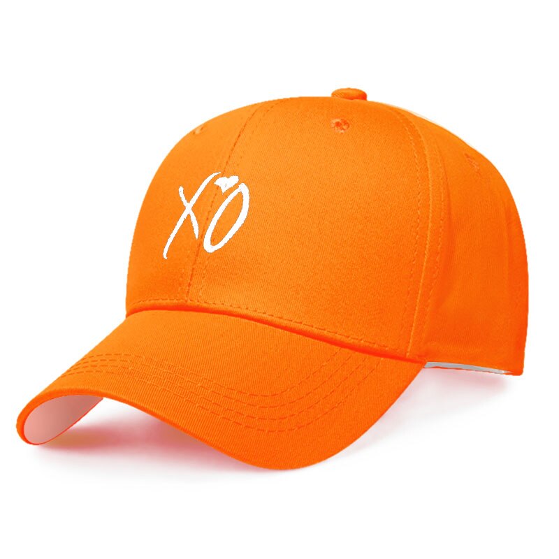 Gorros de béisbol con bordado para hombre y mujer, gorra de béisbol con bordado de XO, Snapback Weeknd para hombre y papá, gorra de skateboard de calle: Naranja