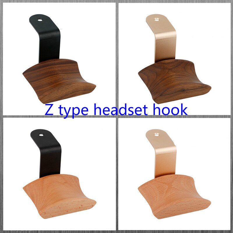 Universele Hoofdtelefoon Stand Hout Geen Splicing Headset Houder Hanger Muur Gemonteerde Koptelefoon Haak Metalen Display Rack Clearance 1Pc