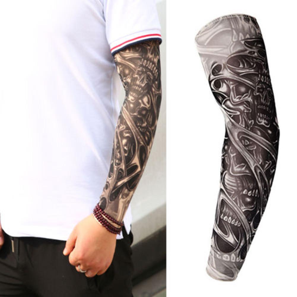 Mode Mannen Tattoo Mouwen Elastische Uv-bescherming Anti Mangas Elastische Nylon Tattoo Arm Been Mouwen Voor Vrouwen Zon Bescherming