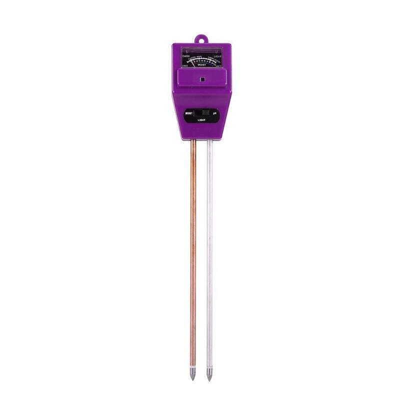 Medidor de PH del suelo 3 en 1, higrómetro para maceta de flores, probador de suelo para crecimiento de plantas, medidor de intensidad de luz de humedad, instrumento, herramientas de jardín: Purple