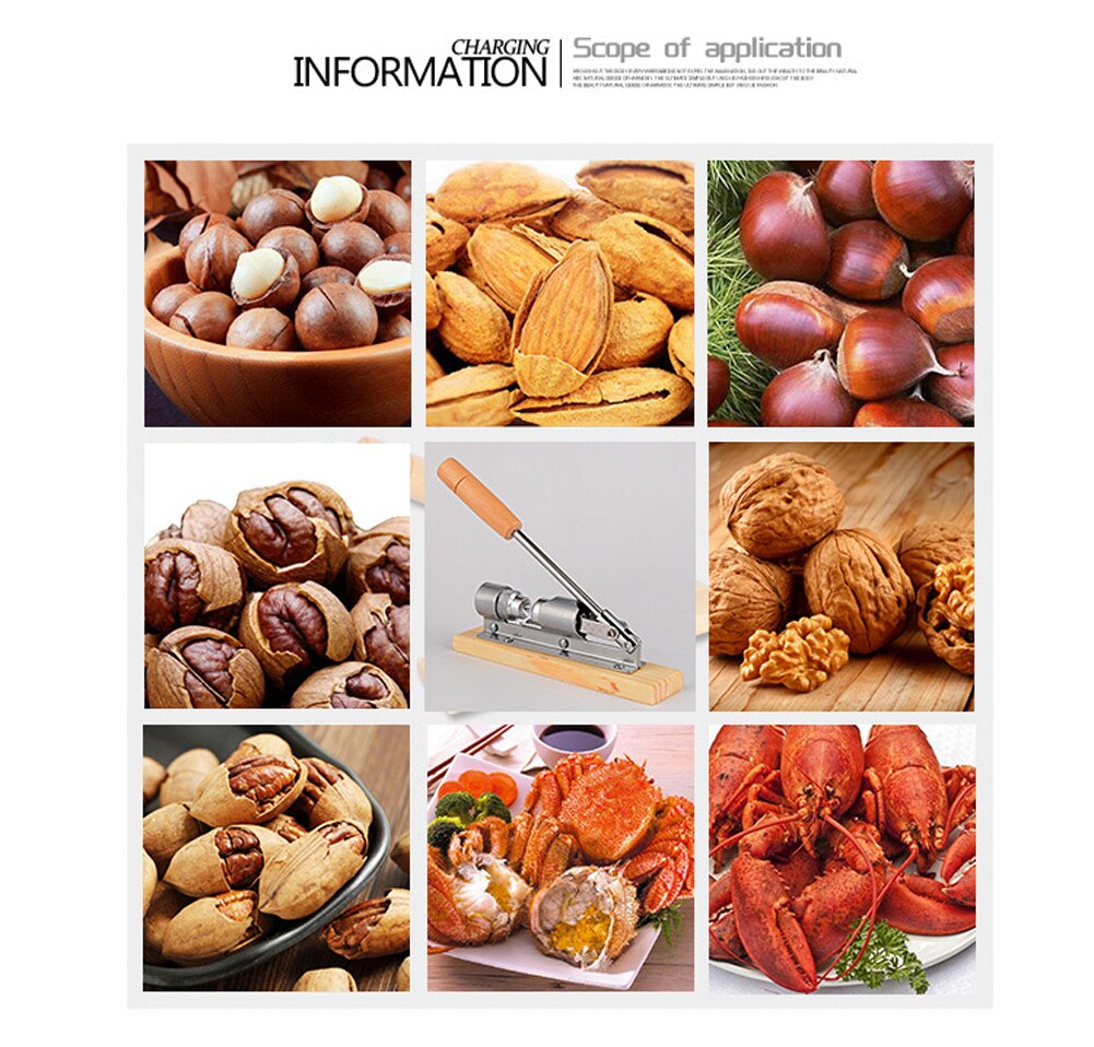 Herramientas de prensa manual para tuercas de Metal, utensilio de cocina con mango de madera, fácil apertura