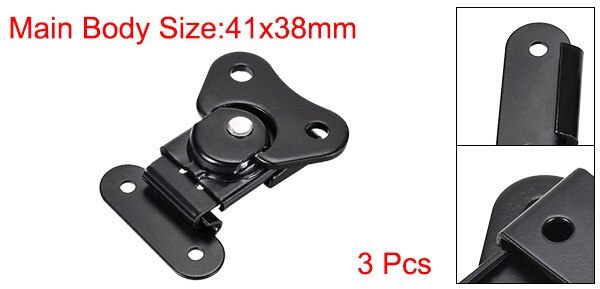 Uxcell 1-3 szt 1.57-cala 1.61-cala żelazo motyl skręcać zatrzask opiekun zacisk przegubowy czarny srebrny 40mm x 38mm 41mm x 38mm: czarny 1.61-cal 3szt
