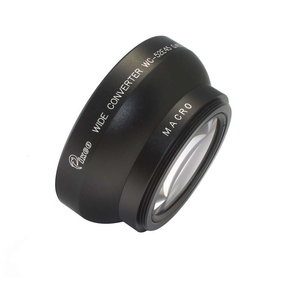 Venes 52mm 0.45X Super Wide Angle Lens w/ Macro For Canon Nikon For Pentax Sony For Panasonic (Black)