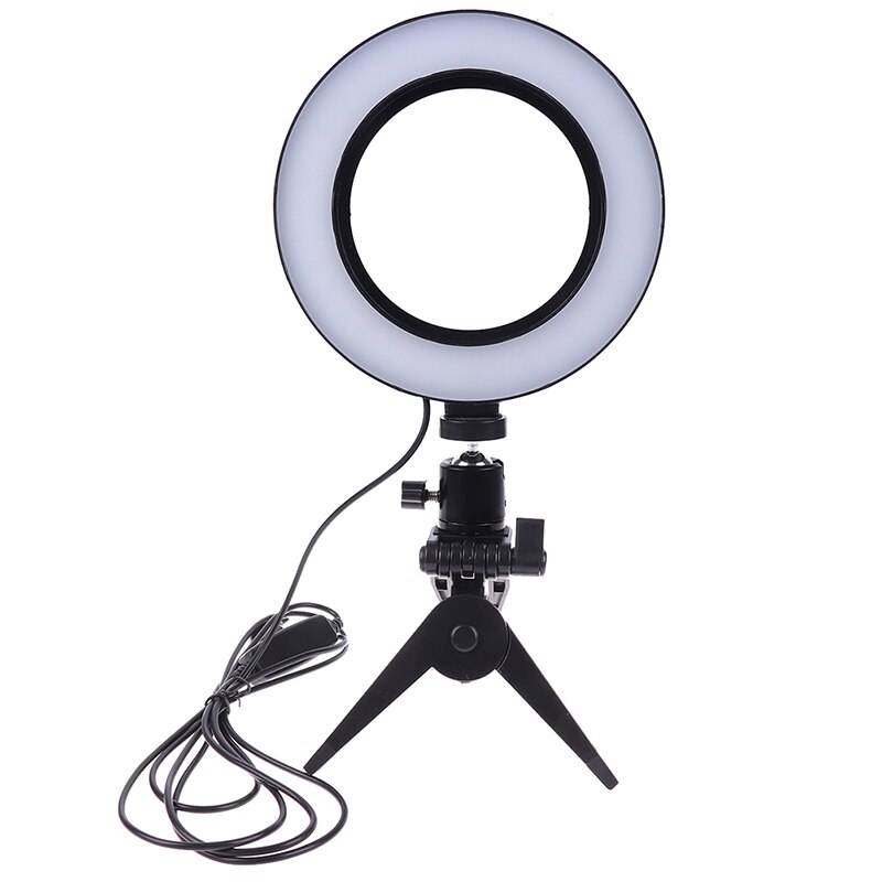 Fotografie LED Selfie Ring Licht 16CM Dimmbare Kamera Telefon Ring Lampe 6 zoll Mit Tisch Stative Für machen-hoch Video Live-Studio