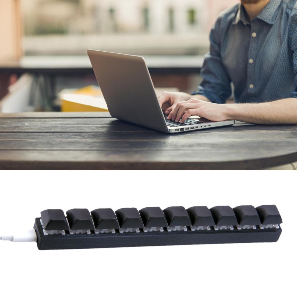 Niestandardowa mini USB przewodowa 10-klawiszowa klawiatura DIY skrót klawiatura czarna programowalna makro klawiatura mechaniczna USB na PC