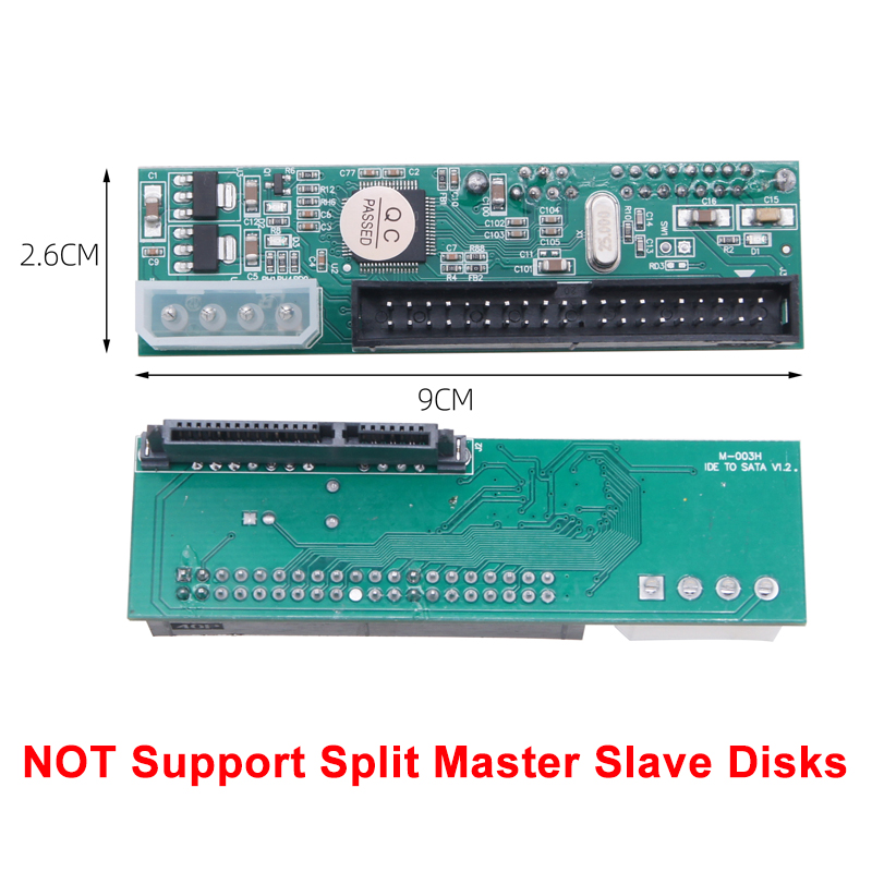 Adaptateur SATA vers IDE 2.5 "/3.5", série ATA SATA HDD vers PATA IDE 39/40 broches, convertisseur d'alimentation 4 broches, connecteur SATA vers PATA, carte Riser: WHITE