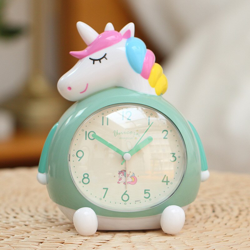 Reloj despertador con dibujos animados para niños, despertador bonito y para estudiantes, multifuncional, silencioso, para cabecera, luminoso