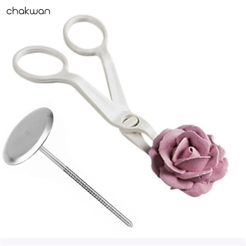 Tijeras para decoración de uñas, 2 uds., con de flores, decoración de rosas, herramientas para repostería, pastelería, Fondant