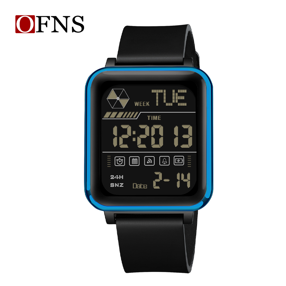 OFNS Top 6159 Casual elektronisch herenhorloge Multifunctioneel digitaal nachtlampje Waterdicht en schokbestendig herenhorloge 2024: Goud
