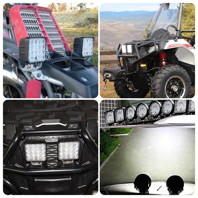 4inch 48W Black Offroad Car 4WD Truck Tractor Boat Trailer 4x4 SUV ATV 24V 12V Spot/Flood LED Light Bar LED Work Light