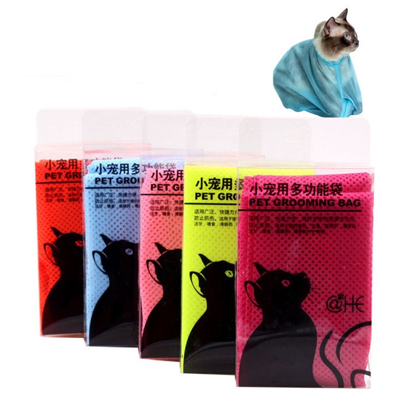 Cat Mesh Grooming Bath Bag kitten Washing Bathing Pet Nail Trim Injecting Examing Anti Scratch Bite Restraint Bag