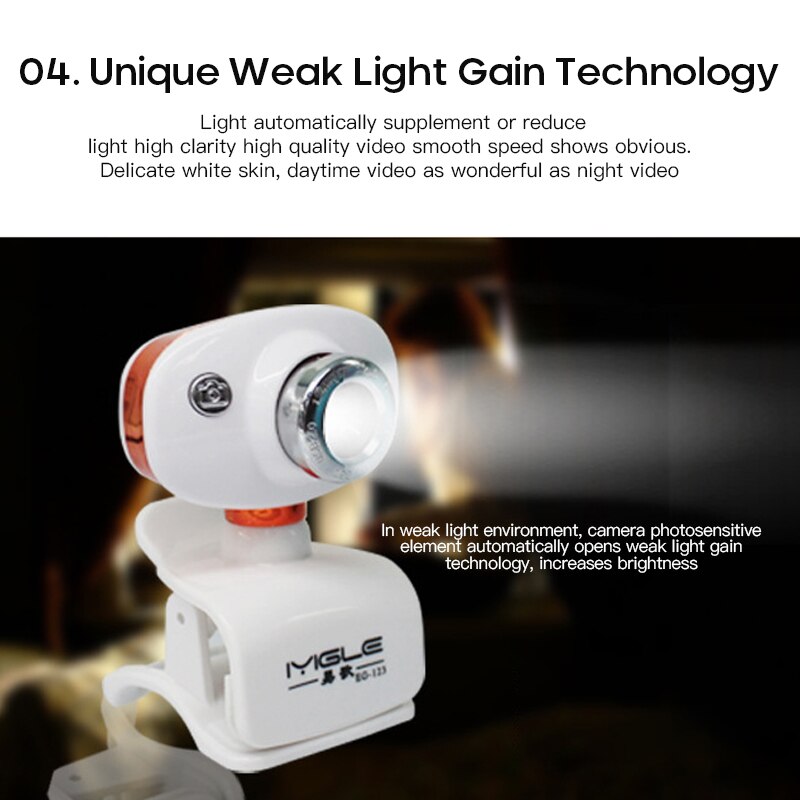 Computer Camera Usb 2.0 480P Laptop Computer Clip-On Usb Draaibare Nachtzicht Hd Webcam Video Online Klasse met Mic